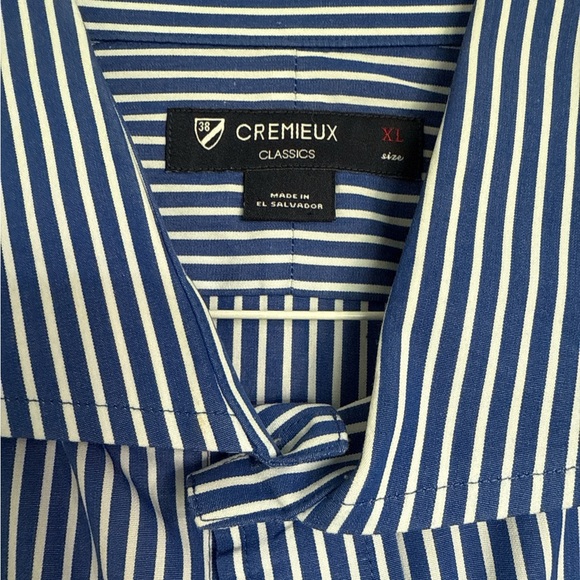 Daniel Cremieux Blue Dress Shirt with Pinstripes - Picture 4 of 8